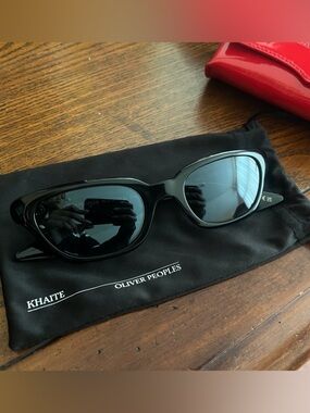 Khaite x Oliver Peoples Black Cat-Eye Sunglasses